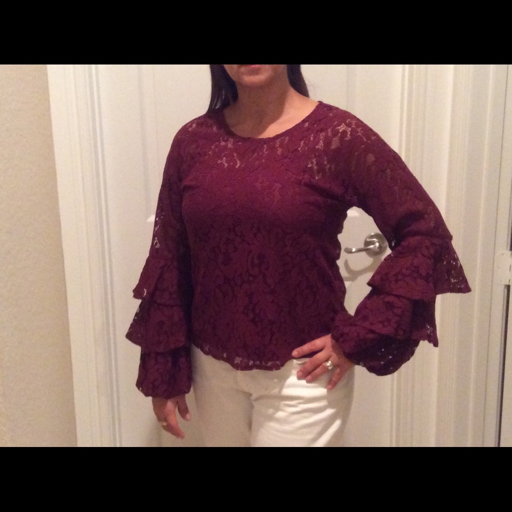 Beautiful wine color blouse.